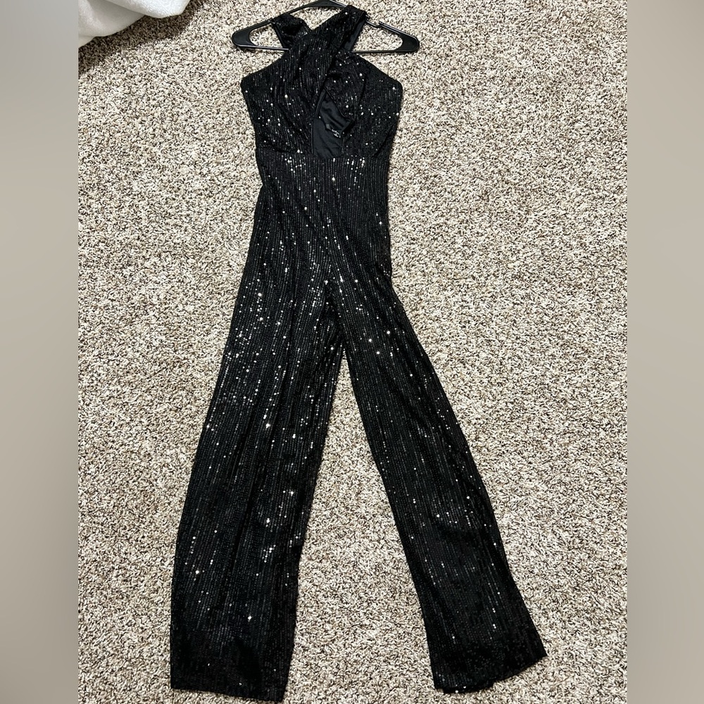 Lulus Black Sequin Jumpsuit